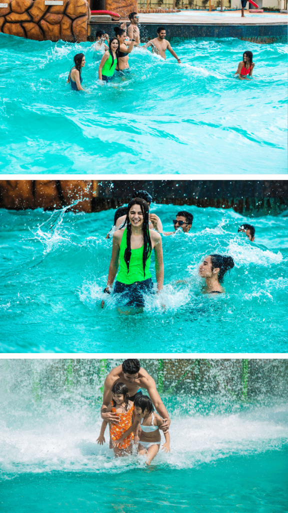 Wavepool at Wet'nJoy Lonavala Park. India largest wavepool