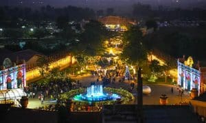 Amusement park by night at Wet'nJoy Lonavala Park