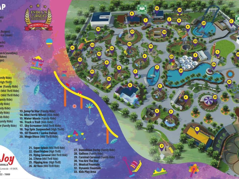 Amusement Park map at Wet'nJoy Lonavala