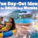 Adults enjoying water rides and tubing at a water park in Lonavala, representing fun day-out ideas for adults near Mumbai at Wet’nJoy Lonavala.