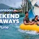 Friends enjoying a tube ride at Wet'nJoy Lonavala, one of the best places to visit in monsoon near Pune for a weekend getaway.