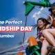 Friends enjoying an amusement ride at Wet'nJoy Lonavala while celebrating Friendship Day near Mumbai with thrilling rides and monsoon fun.