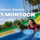 Friends enjoying adventure water rides at Wet’nJoy water park in Lonavala during the monsoon.